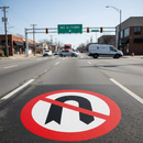 Professional Preformed Thermoplastic Road Marking for No U-Turns - Easy Application, Non-Slip, Fast Installation, BSEN 1871 Compliant