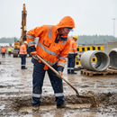 Professional High-Performance Hi-Vis Rain Jacket with Waterproof Design, Adjustable Features, and Breathable Ventilation for Work Assignments