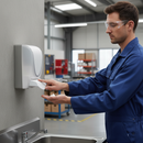 Premium 1 Litre Washroom Dispenser - Transparent White Design for Easy Use - High-Quality Professional Grade for Industrial and Commercial Applicat...