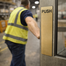 Engraved Push Door Plate Signs – Aluminium & Brass Effect – Professional Signage – Indoor Use