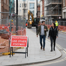 Premium Quick Fit Pedestrian Sign Face 600x450mm with Reflective Surface for Safe Footway Use