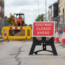 Professional Footway Closed Sign 600x450mm - High-Reflectivity, QuickFit Design for Advance Warning