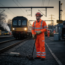 Professional Hi-Vis Orange Waterproof Coverall for Rail Compliance with Superior Breathability and Multiple Pockets