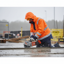 Premium Hi-Vis Orange/Navy Blue Rain Jacket - Waterproof, Windproof with Fleece-Lined Collar and Adjustable Sleeves for Ultimate Protection