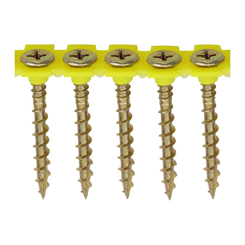 Solo Collated Chipboard & Woodscrews - PH - Double Countersunk - Yellow - 4.2 x 40