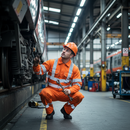 Premium Hi Vis Combat Orange Coverall with Teflon Coating, Triple-Stitched for Durability and EN ISO 20471 Class 3 Compliance