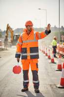 Premium Heavy Duty Two-Tone Traffic Jacket with Quilted Lining, Concealed Hood, and Retro-Reflective Tape for High Visibility Safety