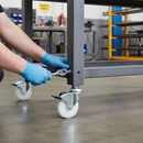 125mm Heavy Duty Braked Swivel Bolt Hole Castor with White Polypropylene Wheel