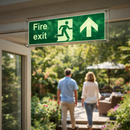 Photoluminescent Fire Exit Sign – 450mm x 150mm – Clear Acrylic – Indoor/Outdoor Use