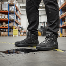 Premium High-Sided Safety Boot with Nubuck Leather Upper, Puncture-Resistant Insole, and Slip-Resistant PU Light Grip Sole