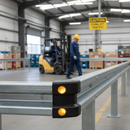 Premium Rigid Plastic Barrier End Cap with Reflective Dots for Enhanced Safety in High Traffic Areas