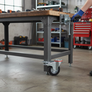 160mm Braked Swivel Bolt Hole Castor Heavy Duty Rubber