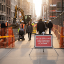 Premium Roll-Up Traffic Sign for Pedestrian Diversion - Durable, Compact, and Fully Compliant for Utility Works