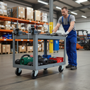 150mm Heavy Duty Swivel Plate Castor Towable with Black Elastic Tyre