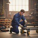 200mm Braked Swivel Plate Castor with Polyurethane Wheel