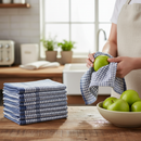 Premium Cotton Tea Towels with Check Pattern, Pack of 10 for Everyday Use - High-Quality Professional Grade for Industrial and Commercial Applications