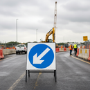 Premium Keep Left Metal Road Sign 750mm Square with Engineer Grade Reflective Face