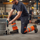 Heavy Duty Trousers With Holster Pockets - Dark Navy/Hi-Vis Orange