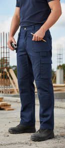 Premium Heavy Duty Workwear Trousers with Multi Pocket Design and External Knee Pad Pouches