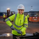 Premium Ladies Hi Vis Softshell Jacket with Microfleece Liner, Windproof, and EN ISO 20471 Class 2 Compliance