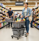 Premium Mobile Shopping Basket Stacker for 20-26 Litre Baskets - Easy Collection and Storage Solution