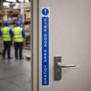 Fire Door Keep Locked Sign – 45mm x 400mm – Self Adhesive Vinyl – Indoor Use