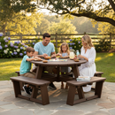 Premium Recycled Plastic Round Picnic Table - Weatherproof, Durable, and Contemporary Design for Outdoor and Indoor Use