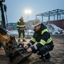 Premium Heavy Duty Winter Jacket with Hi-Vis Yellow Accents, Waterproof, and Detachable Hood for Enhanced Comfort and Safety