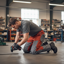 Premium Customized Trousers With Kneepad Pockets - Autumn Red/Stone Grey