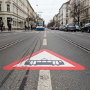 Premium Preformed Thermoplastic Road Marking for Tram Crossings - Easy Application, Non-Slip Design, and Professional Appearance