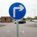 Professional Right Turn Traffic Sign - Durable Reflective Material for Clear Directional Guidance at T-Junctions