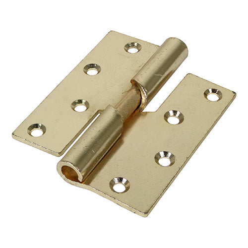 Rising Butt Hinge (466) - Right Hand - Electro Brass - 100 x 86