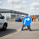 Premium Turn Right Ahead Sign 750mm - Durable Plastic with Reflective Grade Facing for Traffic Management