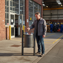 Premium Outdoor Litter Bin 40L with Decorative Top Caps and Steel Cover for Waste Disposal