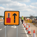Premium Wicket Lane Closure Sign for Two Lanes - Easy Installation and Clear Direction for Motorists