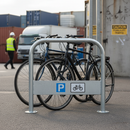 Premium Heavy Duty Transport Bike Stand with Low Level Signage Plate for Public Areas