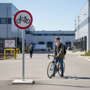 Premium Circular Regulatory Sign to Prohibit Bicycles on Pedestrian Routes - Available in 300mm, 450mm, and 600mm Sizes