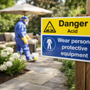 Danger Acid Safety Signs – Wear PPE – Rigid Plastic & Vinyl – Indoor/Outdoor Use