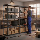 Heavy Duty Garage Shelving - 1800mm High - 200/280kg Capacity - Grey