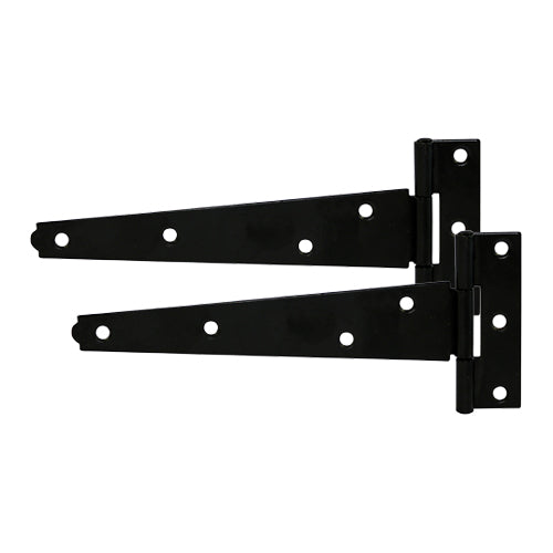 Pair of Light Tee Hinges - Black - 12"