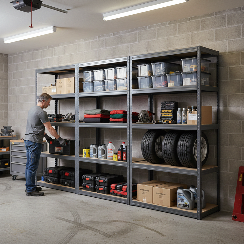 Premium Garage Shelving - 1800mm High - 200/280kg Capacity - Grey