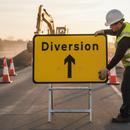 Professional Diversion Ahead Sign 2702 - 1050x750mm Heavy Duty Traffic Control - High-Quality Professional Grade for Industrial and Commercial Appl...
