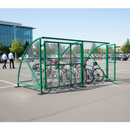 Premium Secure Gated Cycle Shelter for 10 to 30 Bikes - Heavy Duty Steel Framework with UV-Resistant Sheeting