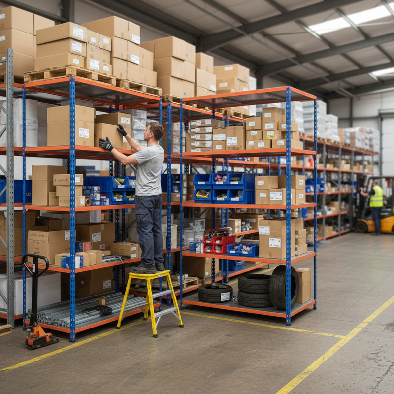 Heavy Duty Industrial Shelving - 2440mm High - 200kg Load Capacity - Steel Construction