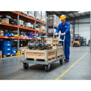 200mm Fixed Plate Castor with Heavy Duty Rubber Tyre and Metal Centre