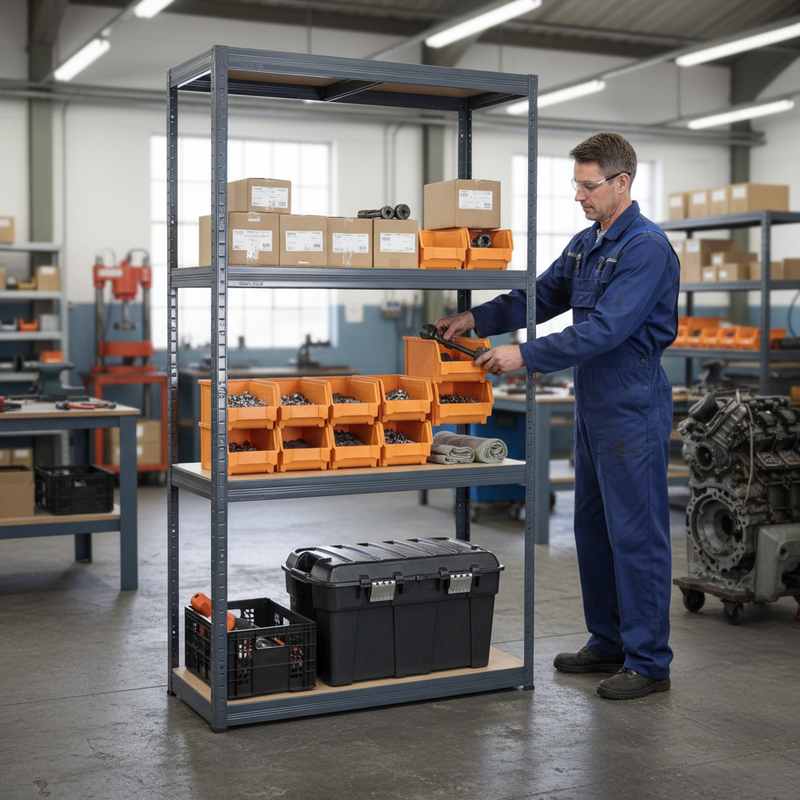 Heavy Duty Shelving Unit - 1600mm High - 200kg Capacity - Grey