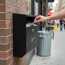 Premium Square Wall Mounted Ashtray Bin - High-Capacity Steel Design for Indoor and Outdoor Use