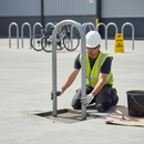 Premium 50mm Trombone Bike Stand - Galvanised Steel, Rustproof Design, Secure Installation