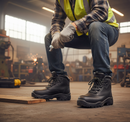Premium Non-Metallic S3 Safety Boots with Composite Toe Cap, Shock Absorption, and Water Resistant Leather Upper