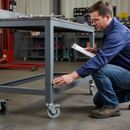 100mm Heavy Duty Braked Swivel Plate Castor with Grey Rubber Tyre